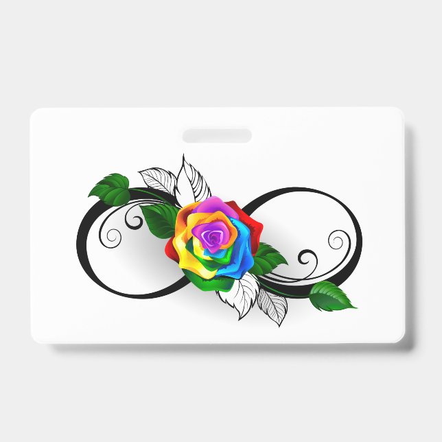 Infinity Symbol with Rainbow Rose Badge (Front)