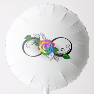 Infinity Symbol with Rainbow Rose Balloon