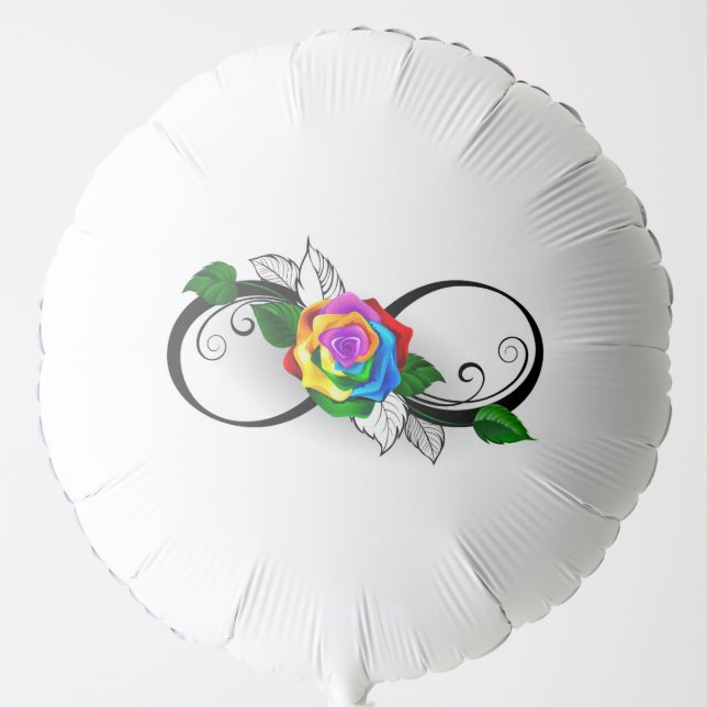 Infinity Symbol with Rainbow Rose Balloon (Front)