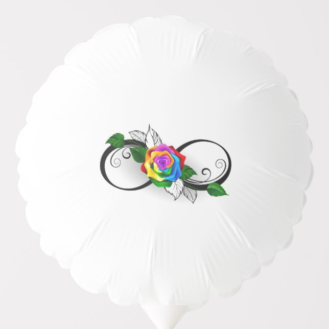 Infinity Symbol with Rainbow Rose Balloon (Front)
