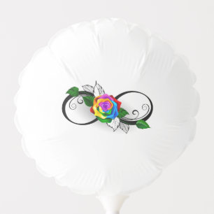 Infinity Symbol with Rainbow Rose Balloon