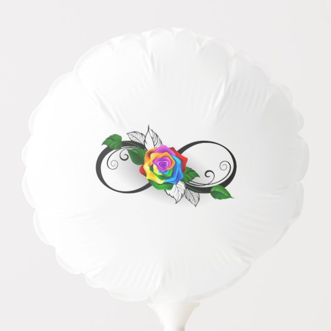 Infinity Symbol with Rainbow Rose Balloon (Front)
