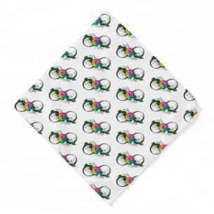 Infinity Symbol with Rainbow Rose Bandana