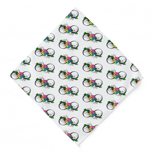 Infinity Symbol with Rainbow Rose Bandana (Front)