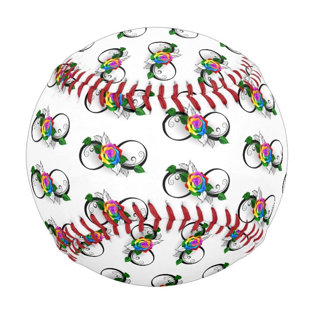 Infinity Symbol with Rainbow Rose Baseball (Front)