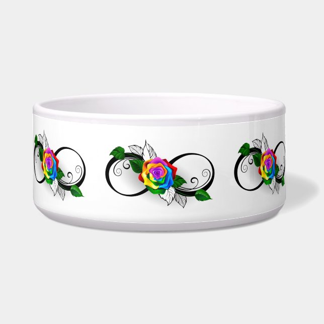 Infinity Symbol with Rainbow Rose Bowl (Front)