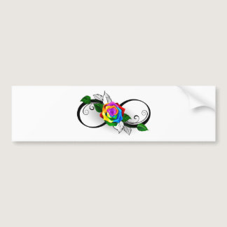 Infinity Symbol with Rainbow Rose Bumper Sticker