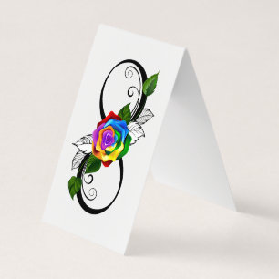 Infinity Symbol with Rainbow Rose Business Card