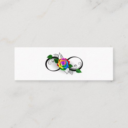 Infinity Symbol with Rainbow Rose Calling Card