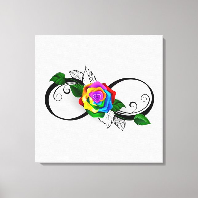 Infinity Symbol with Rainbow Rose Canvas Print (Front)