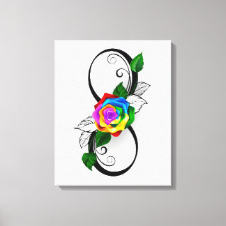 Infinity Symbol with Rainbow Rose Canvas Print