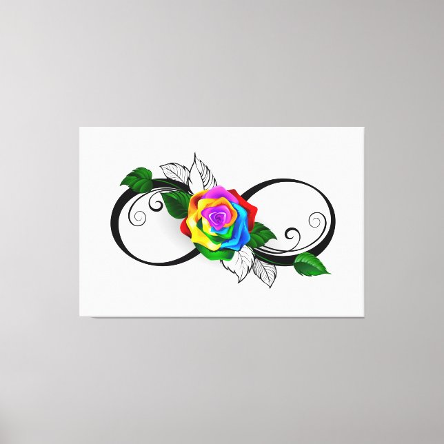 Infinity Symbol with Rainbow Rose Canvas Print (Front)