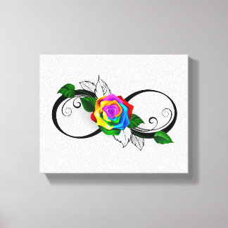 Infinity Symbol with Rainbow Rose Canvas Print