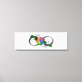 Infinity Symbol with Rainbow Rose Canvas Print