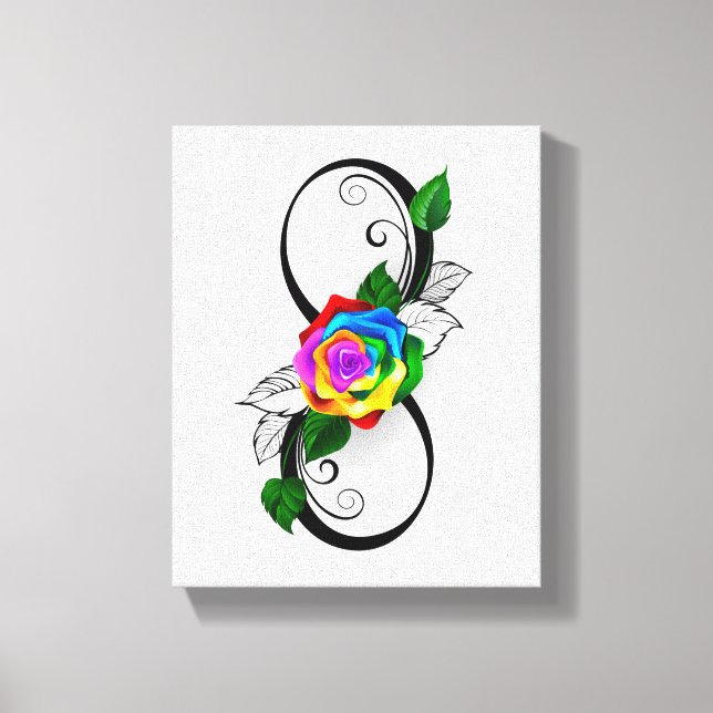 Infinity Symbol with Rainbow Rose Canvas Print (Front)