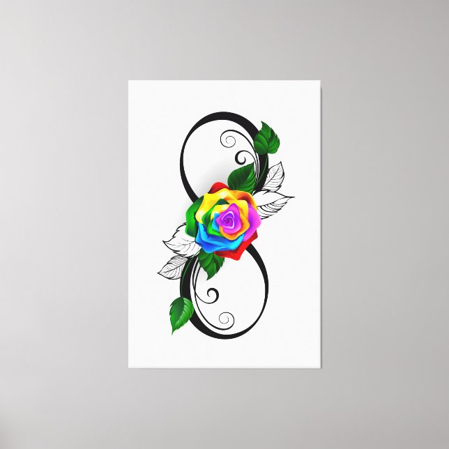 Infinity Symbol with Rainbow Rose Canvas Print (Front)