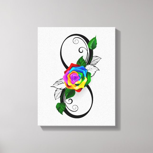 Infinity Symbol with Rainbow Rose Canvas Print (Front)