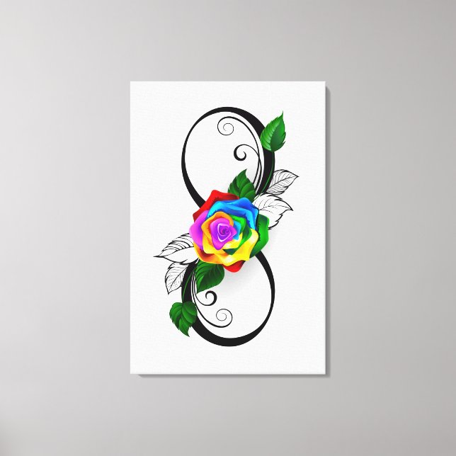 Infinity Symbol with Rainbow Rose Canvas Print (Front)