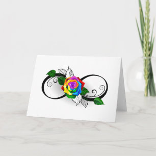 Infinity Symbol with Rainbow Rose Card