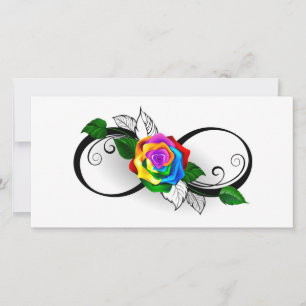 Infinity Symbol with Rainbow Rose Card