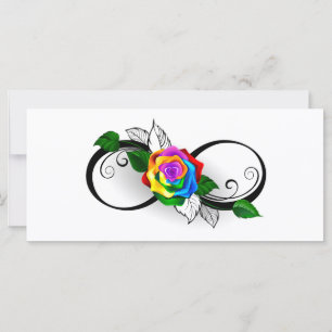 Infinity Symbol with Rainbow Rose Card