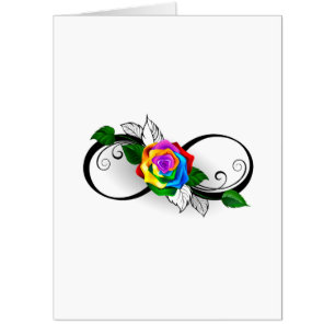 Infinity Symbol with Rainbow Rose Card