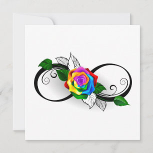 Infinity Symbol with Rainbow Rose Card