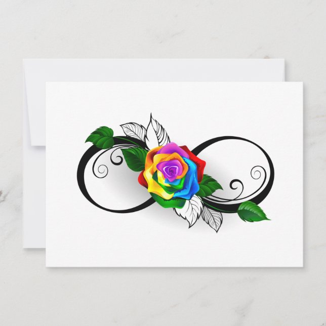 Infinity Symbol with Rainbow Rose Card (Front)