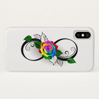 Infinity Symbol with Rainbow Rose iPhone X Case