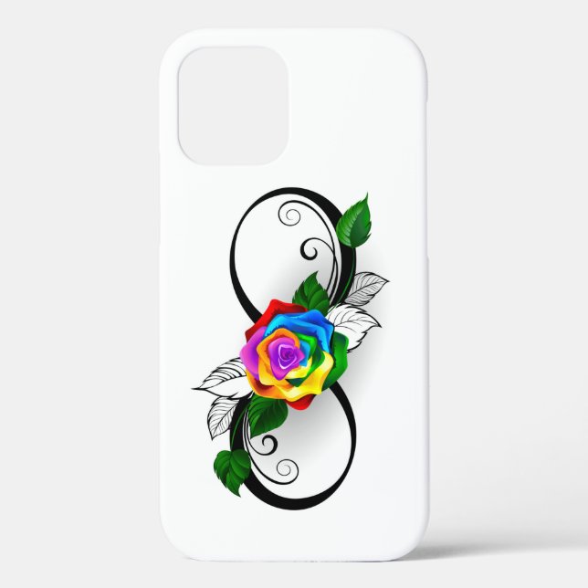Infinity Symbol with Rainbow Rose Case-Mate iPhone Case (Back)