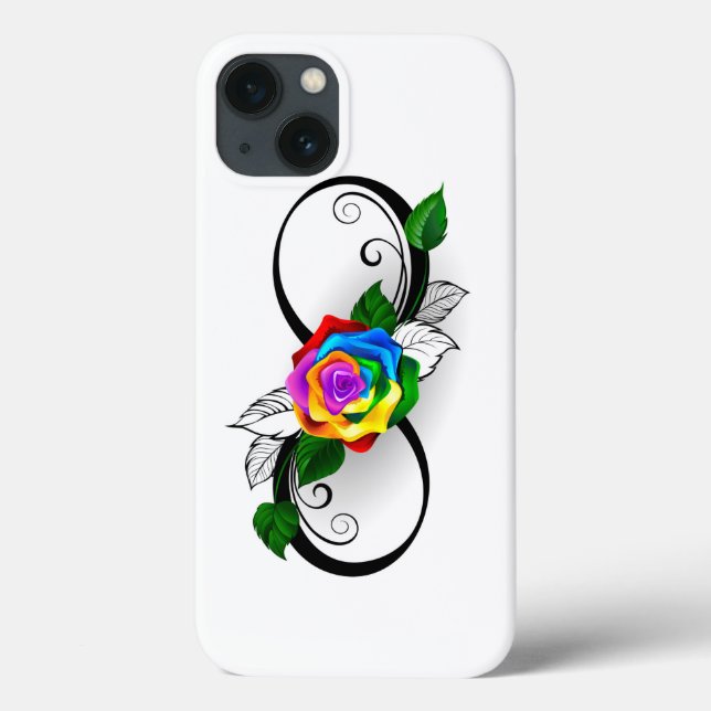 Infinity Symbol with Rainbow Rose Case-Mate iPhone Case (Back)