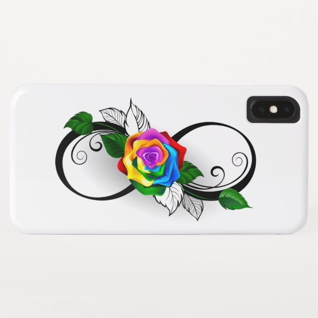 Infinity Symbol with Rainbow Rose Case-Mate iPhone Case (Back (Horizontal))