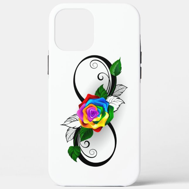 Infinity Symbol with Rainbow Rose Case-Mate iPhone Case (Back)