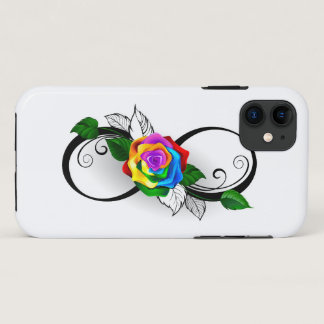 Infinity Symbol with Rainbow Rose iPhone 11 Case