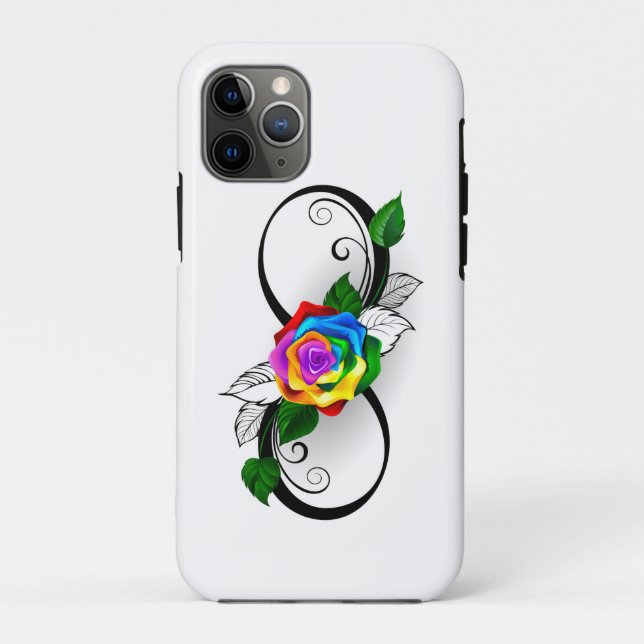 Infinity Symbol with Rainbow Rose Case-Mate iPhone Case (Back)