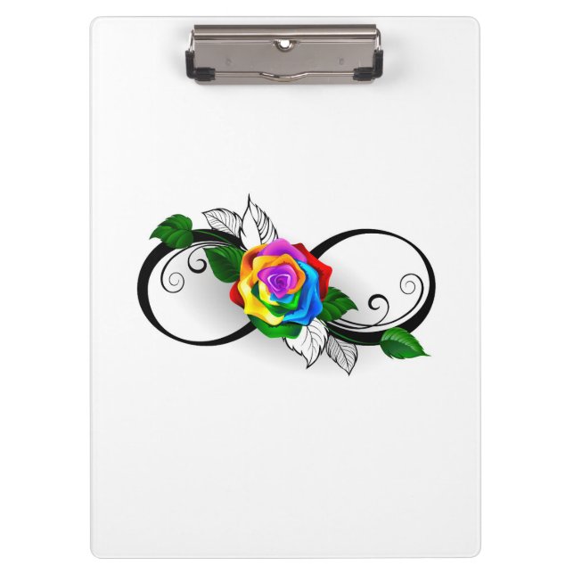 Infinity Symbol with Rainbow Rose Clipboard (Front)