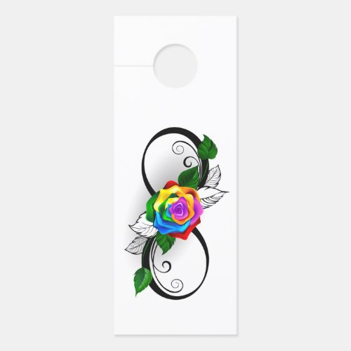 Infinity Symbol with Rainbow Rose Door Hanger