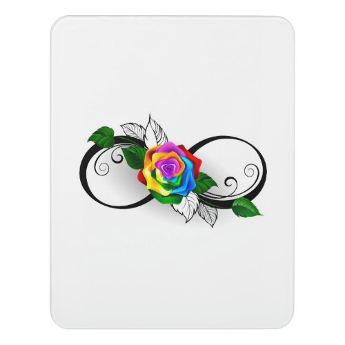 Infinity Symbol with Rainbow Rose Door Sign