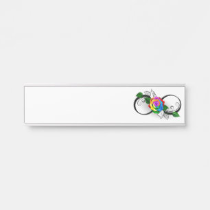 Infinity Symbol with Rainbow Rose Door Sign