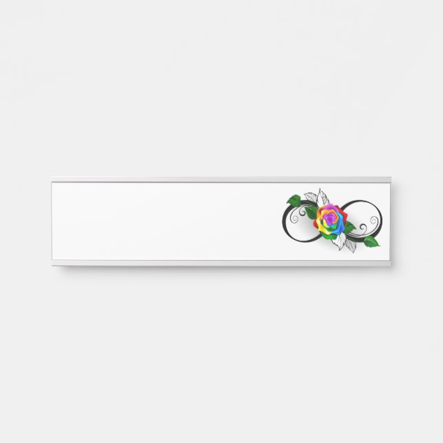 Infinity Symbol with Rainbow Rose Door Sign (Front)