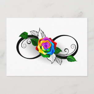 Infinity Symbol with Rainbow Rose Enclosure Card