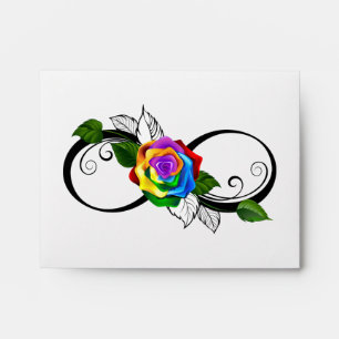 Infinity Symbol with Rainbow Rose Envelope
