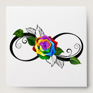 Infinity Symbol with Rainbow Rose Envelope