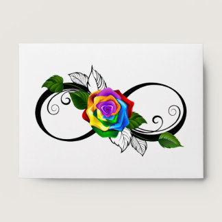 Infinity Symbol with Rainbow Rose Envelope