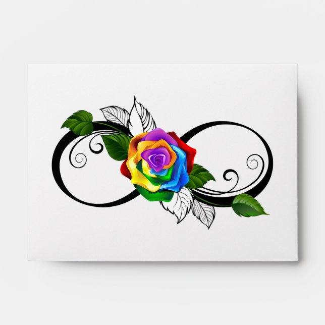 Infinity Symbol with Rainbow Rose Envelope (Front)