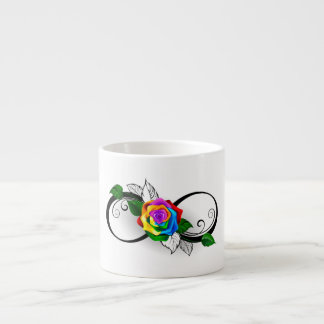Infinity Symbol with Rainbow Rose Espresso Cup