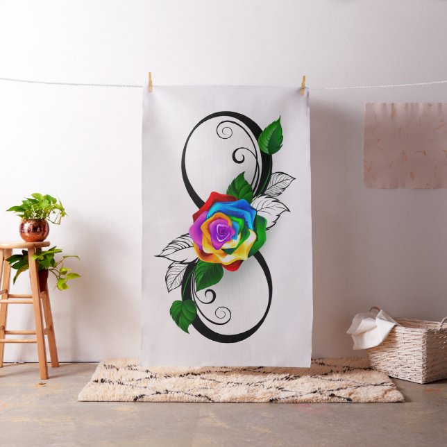 Infinity Symbol with Rainbow Rose Fabric (In Situ)
