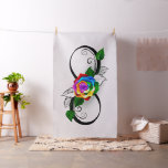 Infinity Symbol with Rainbow Rose Fabric