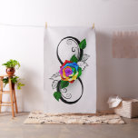 Infinity Symbol with Rainbow Rose Fabric