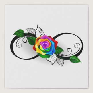 Infinity Symbol with Rainbow Rose Faux Canvas Print